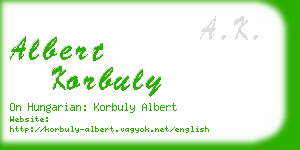 albert korbuly business card